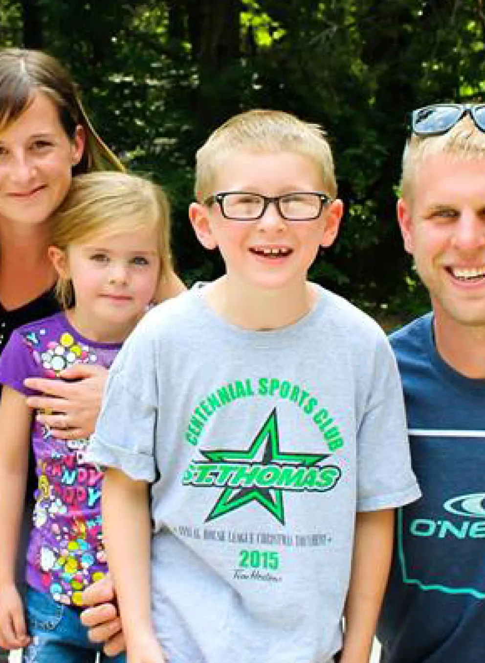Family arriving at Camp Henry